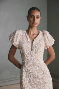 Elliatt Silvana Puff Sleeve Mini Dress Cream