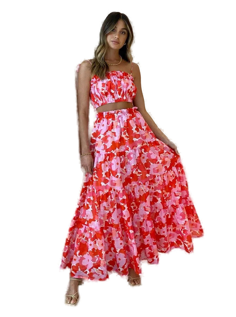 Steele Layla Crop and Flora Skirt Set Camellia
