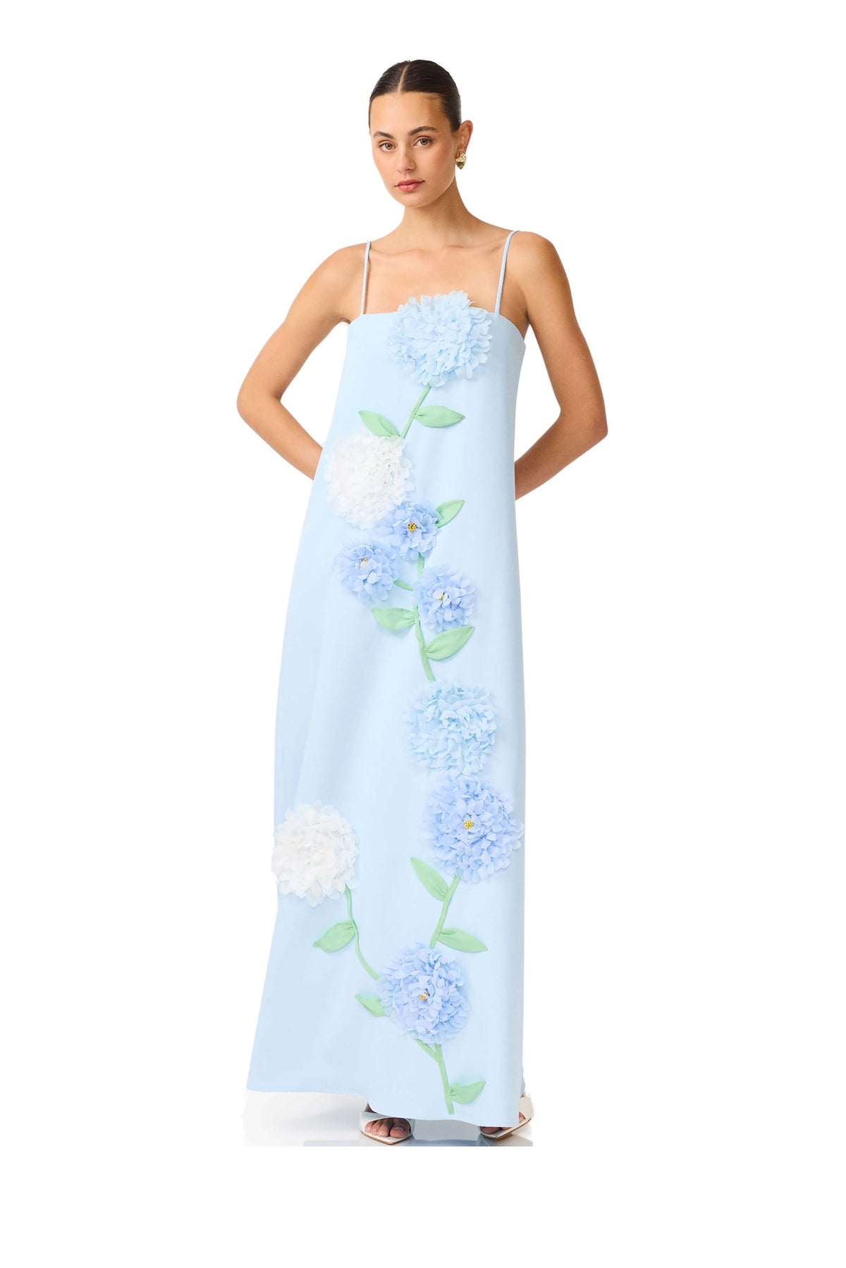 Elliatt Buttercup Embroidered Maxi Dress Blue