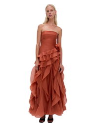 Aje Canyon Gown Coral Clay