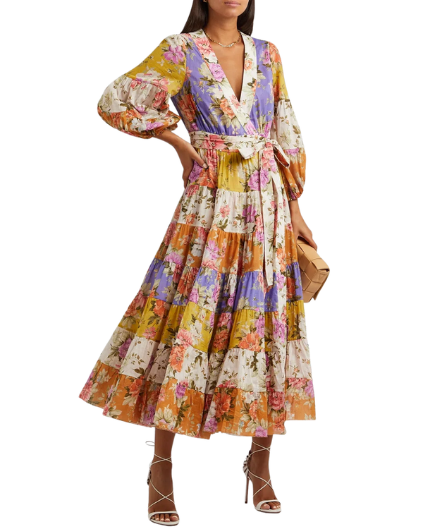 Zimmermann Pattie Wrap Midi Dress, hire dress from Once Upon a Dress Hire