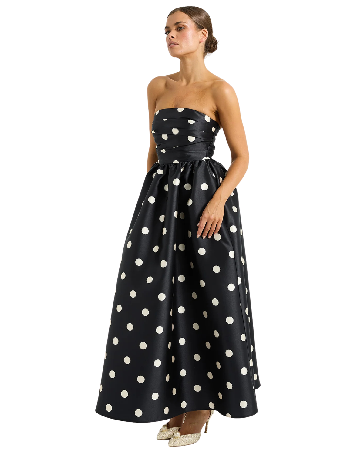 Pasduchas Dottie Strapless Midi Dress Black