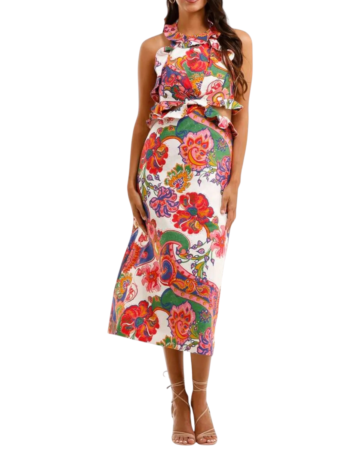 Zimmermann Lovestruck Tie Back Midi Dress