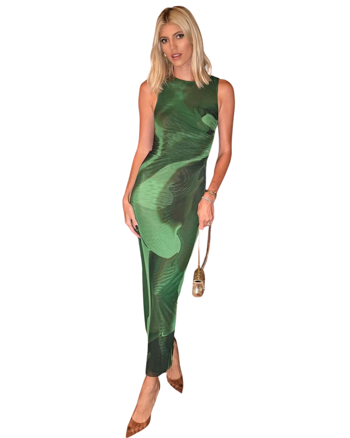 Scanlan Theodore Italian Watercolour Dress Green