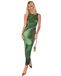 Scanlan Theodore Italian Watercolour Dress Green