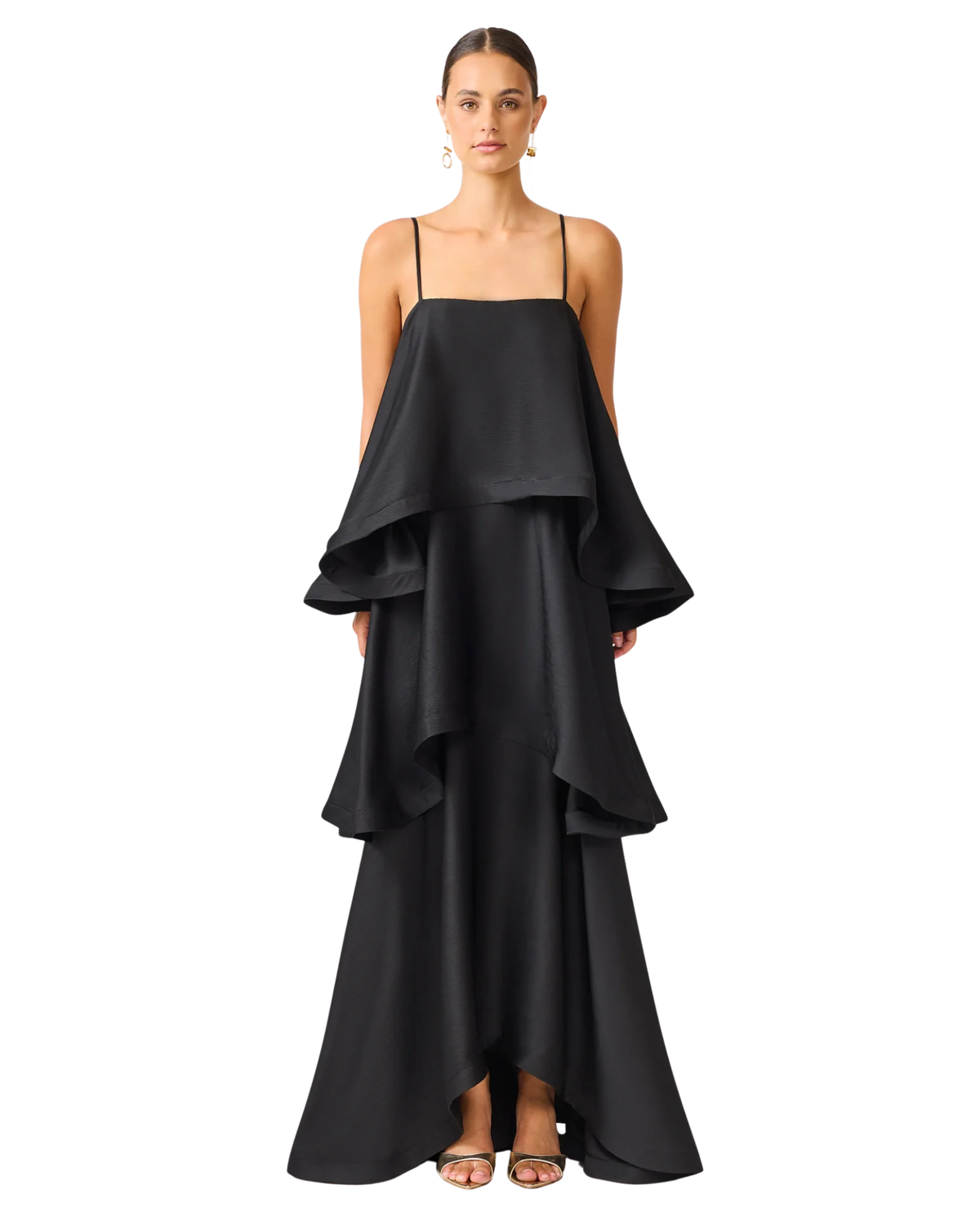 Elliatt Tilly Tiered Maxi Dress Black