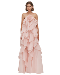 Aje Pandorea Layered Maxi Dress Pastel Pink