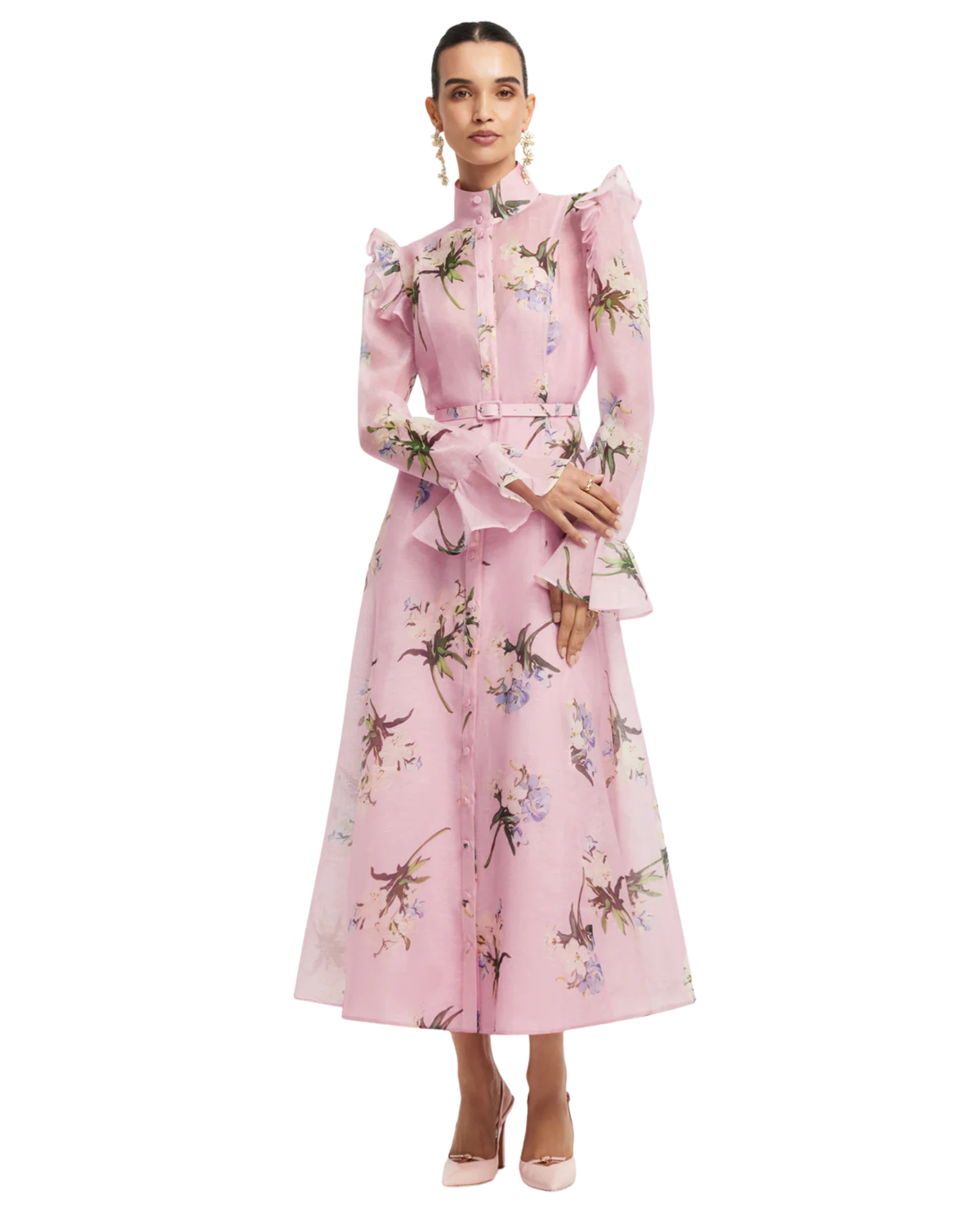 Leo Lin Katrina Butterfly Sleeve Midi Dress