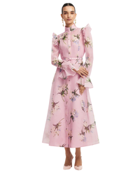 Leo Lin Katrina Butterfly Sleeve Midi Dress