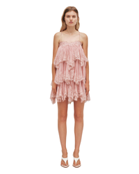 Aje Ophelia Lace Mini Dress Fawn Pink