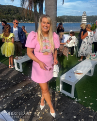 Rebecca Vallance Juliana Puff Sleeve Mini Dress Pink