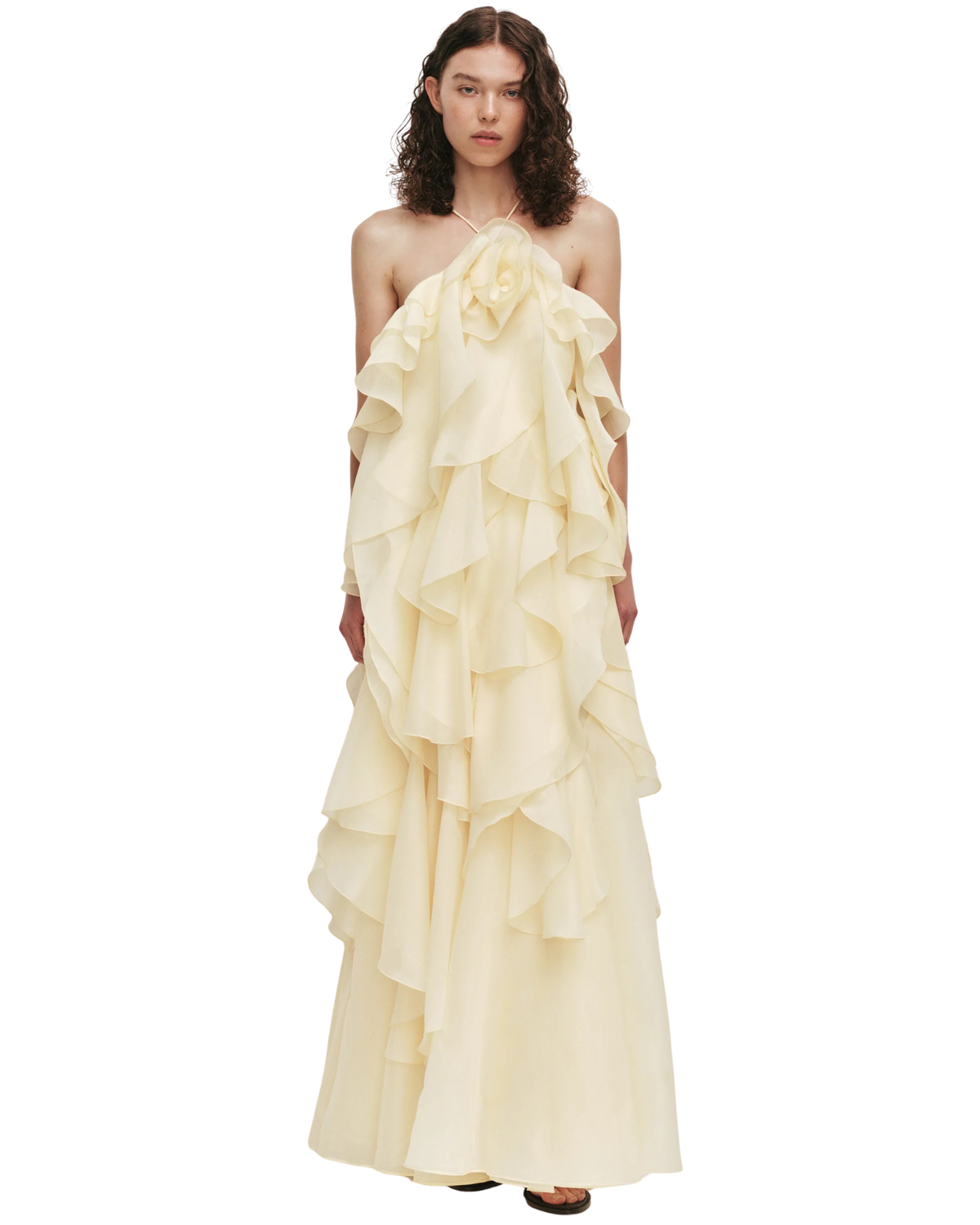 Aje Pandorea Layered Maxi Dress Butter Yellow