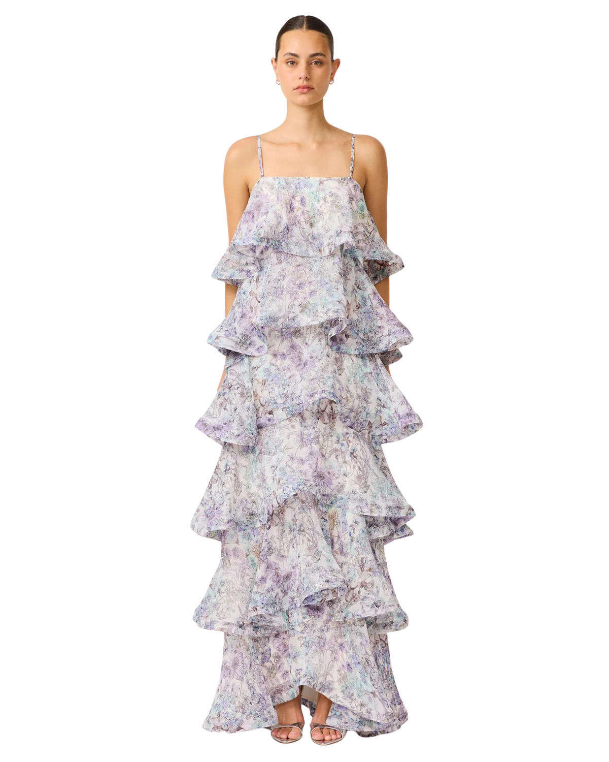 Elliatt Rosaria Tiered Gown Purple Floral