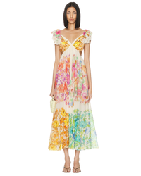 Zimmermann Raie Frill Shoulder Dress