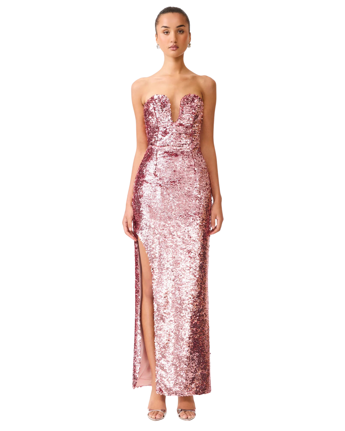 Elliatt Alissa Sequin Strapless Gown Pink