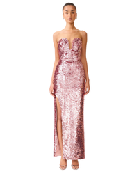 Elliatt Alissa Sequin Strapless Gown Pink