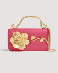 Aje Celeste Flower Clutch Magenta