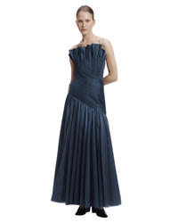 Aje Aquiline Gown Slate Blue