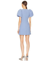 Rebecca Vallance Juliana Puff Sleeve Mini Dress Blue