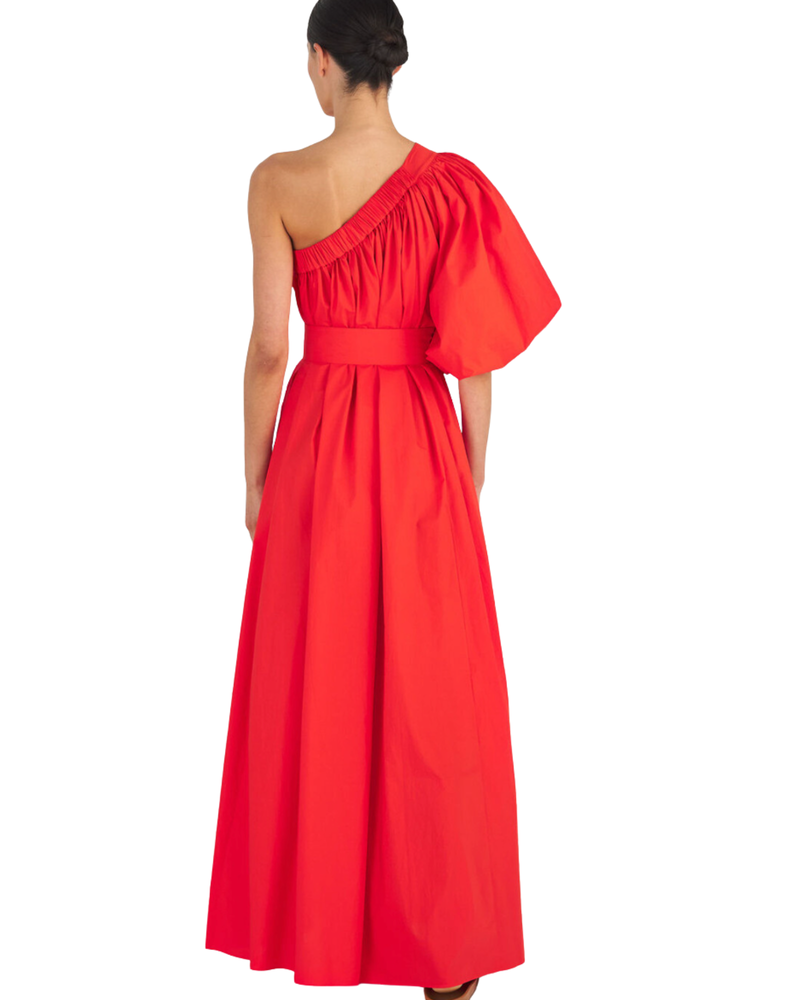 Oroton One Shoulder Red Maxi Gown
