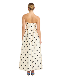Pasduchas Dottie Strapless Midi Dress Cream
