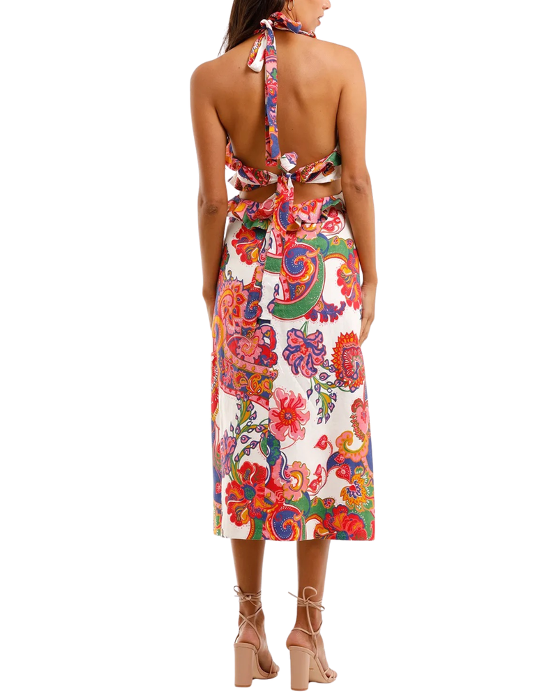 Zimmermann Lovestruck Tie Back Midi Dress