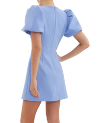 Rebecca Vallance Juliana Puff Sleeve Mini Dress Blue