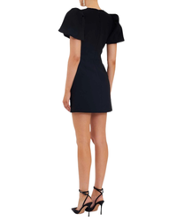 Rebecca Vallance Juliana Puff Sleeve Mini Dress Black