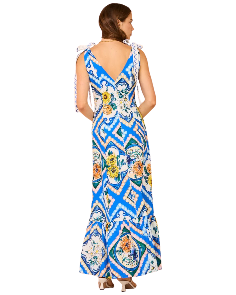 By Nicola Adoncia Tie Shoulder Maxi Dress