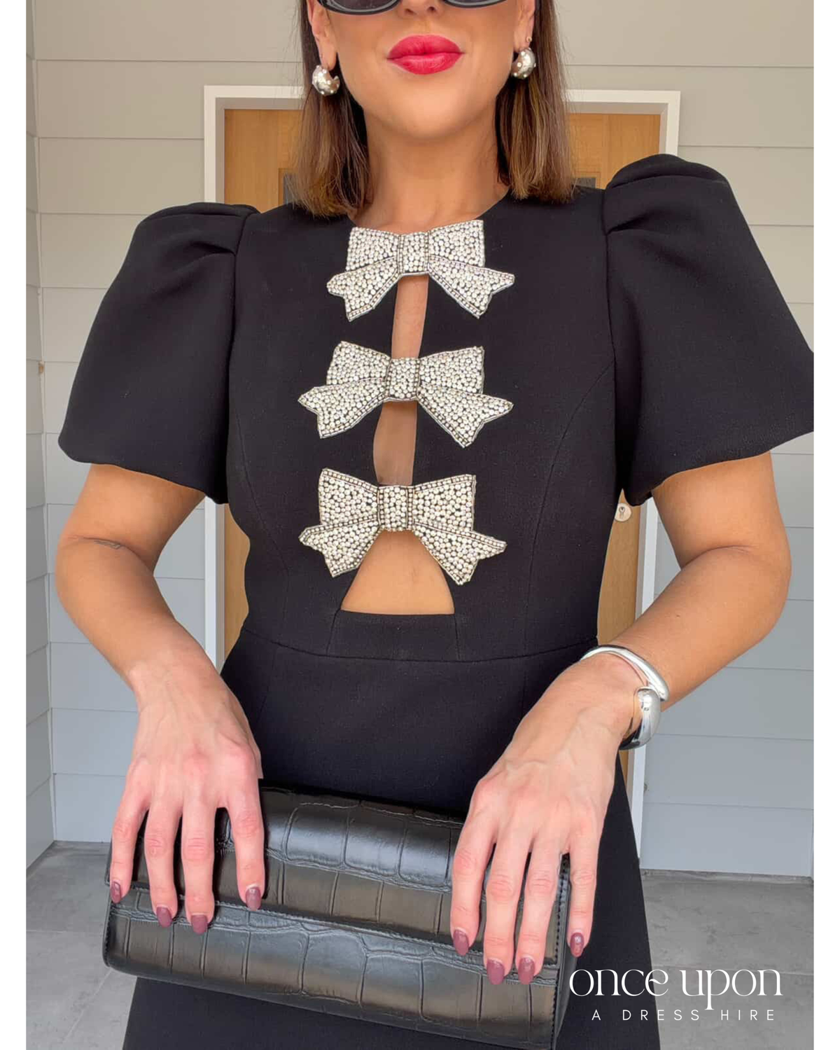 Rebecca Vallance Juliana Puff Sleeve Mini Dress Black