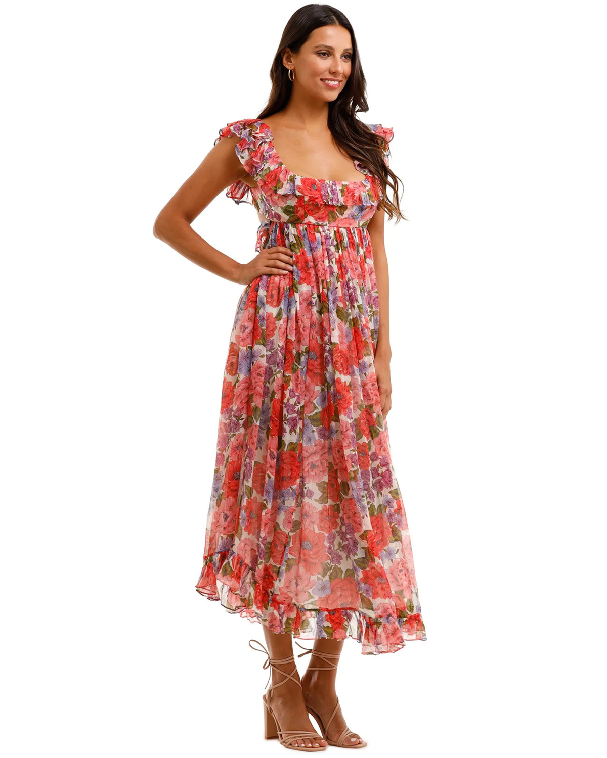 Zimmermann Poppy Frill Edge Midi Dress