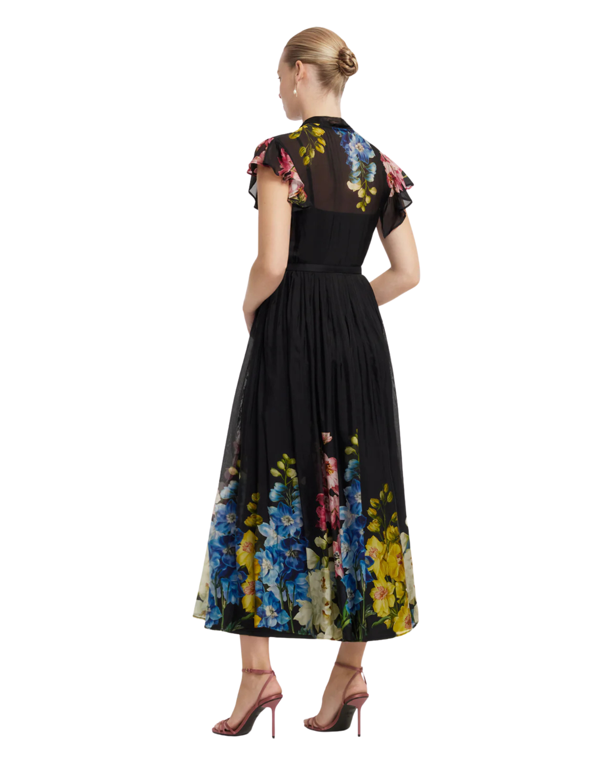Leo Lin Grace Flutter Sleeve Midi Dress