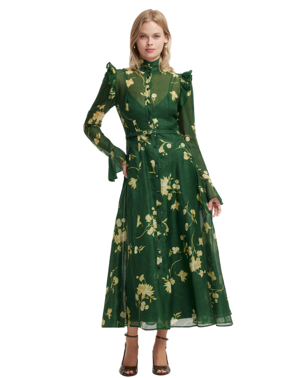 Leo Lin Katrina Butterfly Sleeve Midi Dress