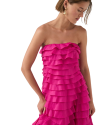 Aje Fleur Pleated Gown Magenta