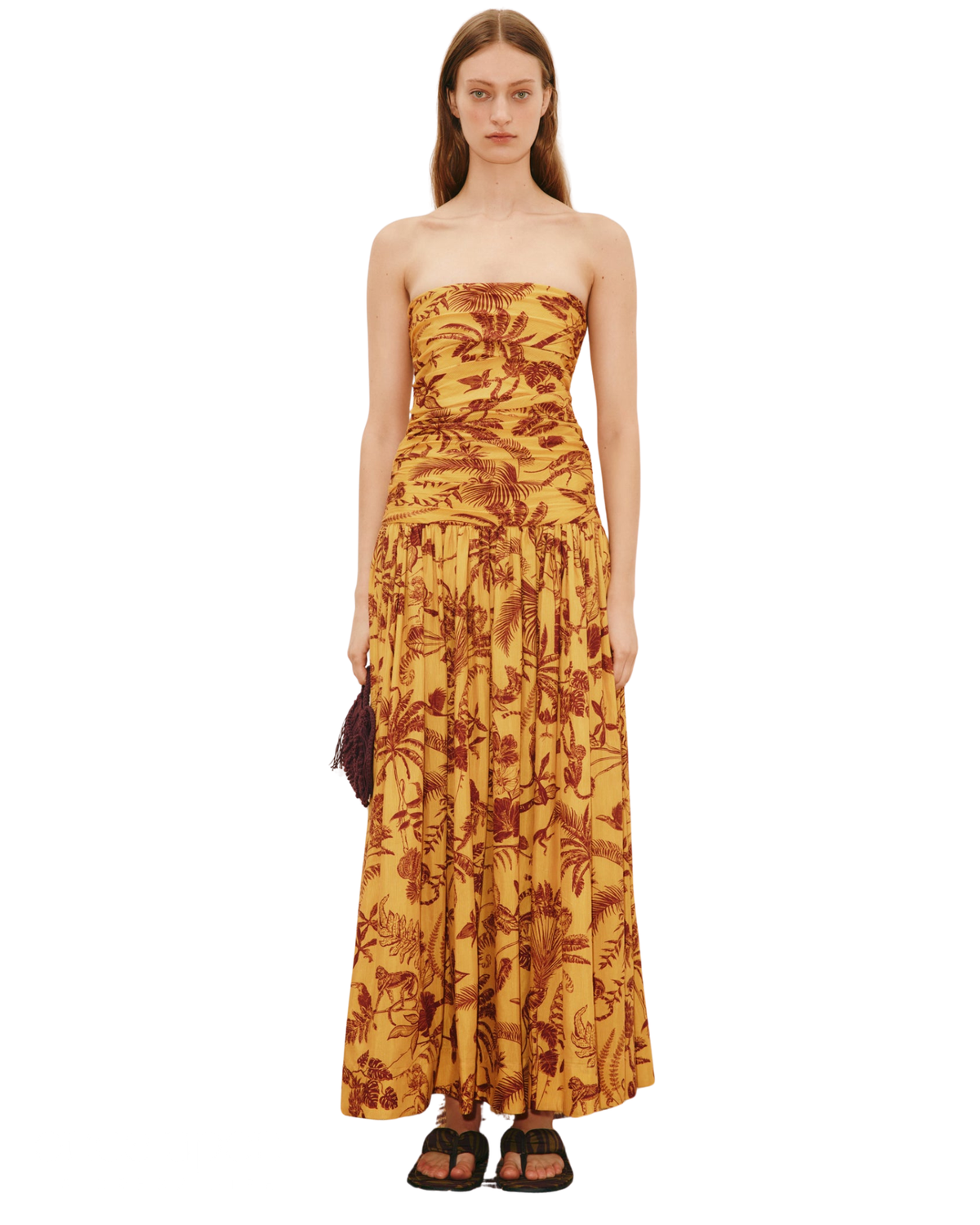 Alemais Banana Blossom Ruched Gown