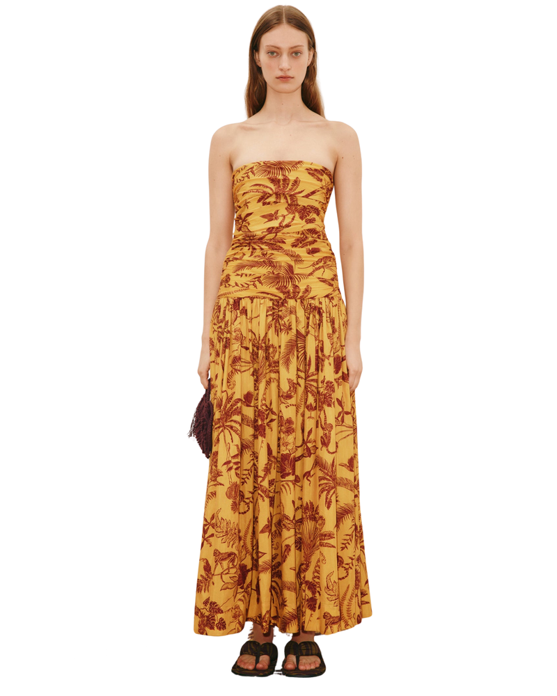 Alemais Banana Blossom Ruched Gown