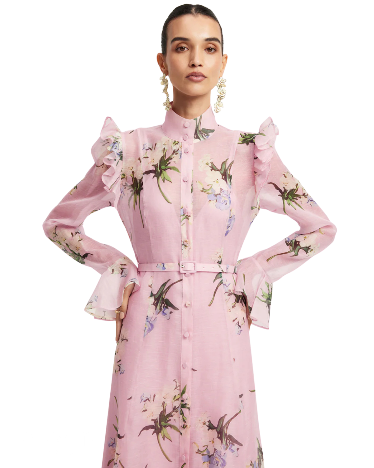 Leo Lin Katrina Butterfly Sleeve Midi Dress
