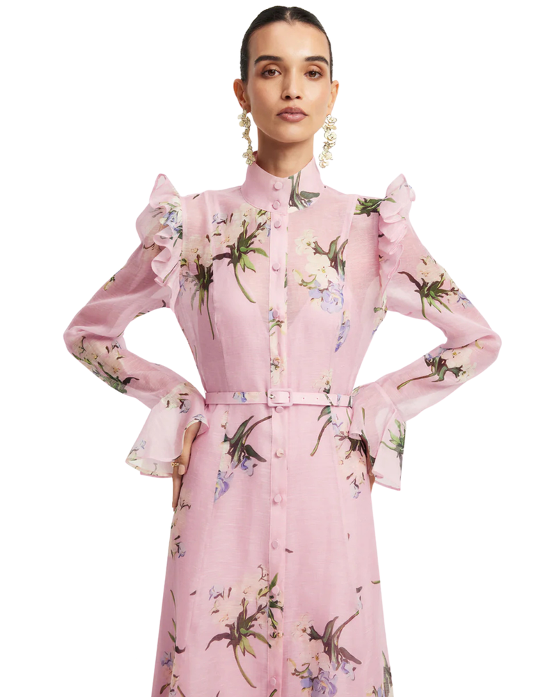 Leo Lin Katrina Butterfly Sleeve Midi Dress