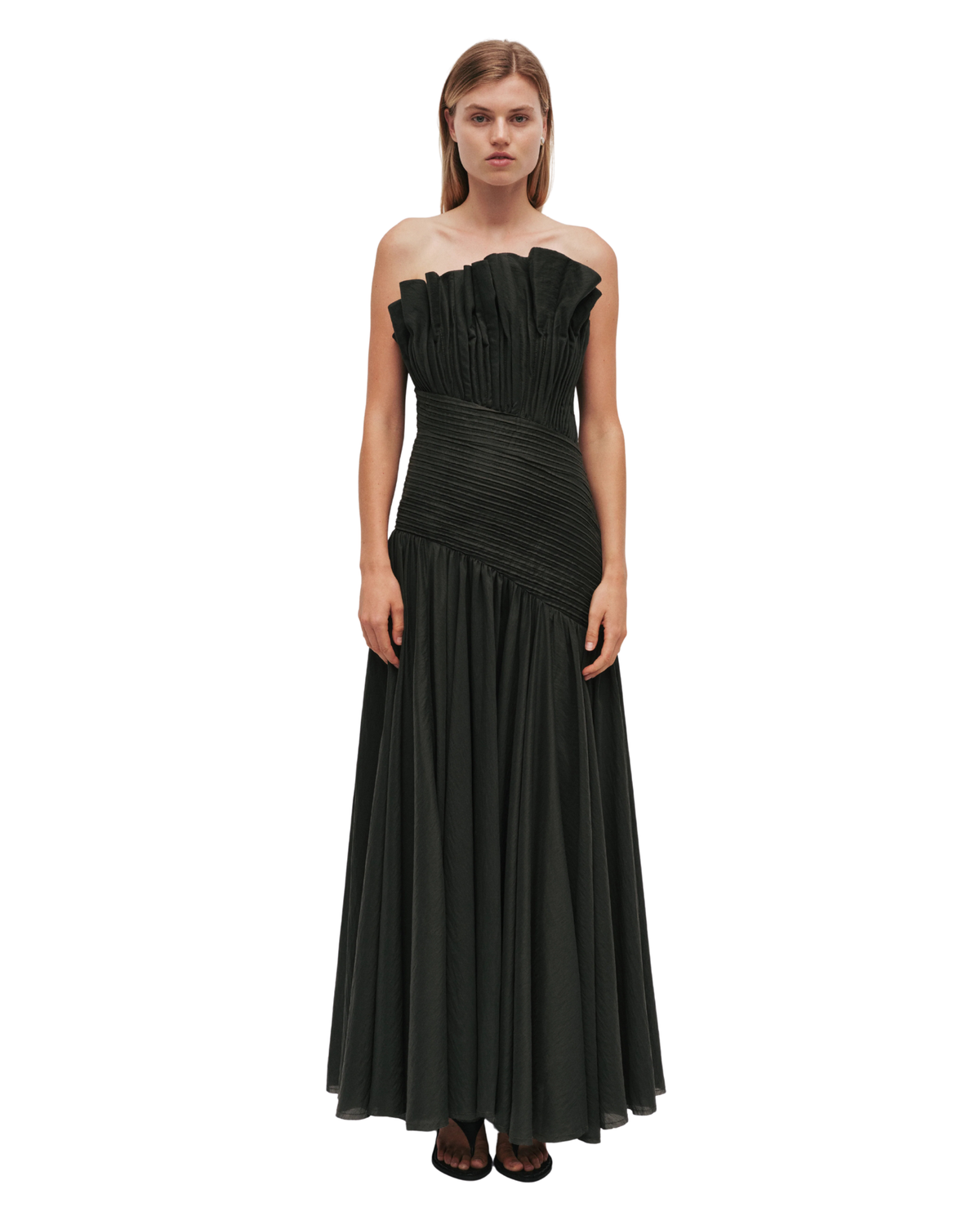 Aje Aquiline Gown Hunter Green