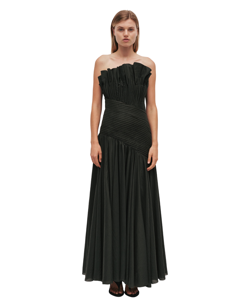 Aje Aquiline Gown Hunter Green