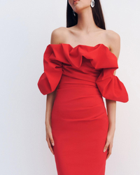 Shona Joy Campbell Off Shoulder Bubble Maxi Dress