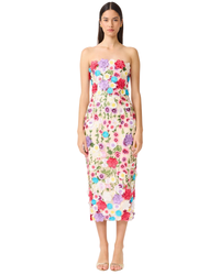 Elliatt Rosette Strapless Midi Dress Floral