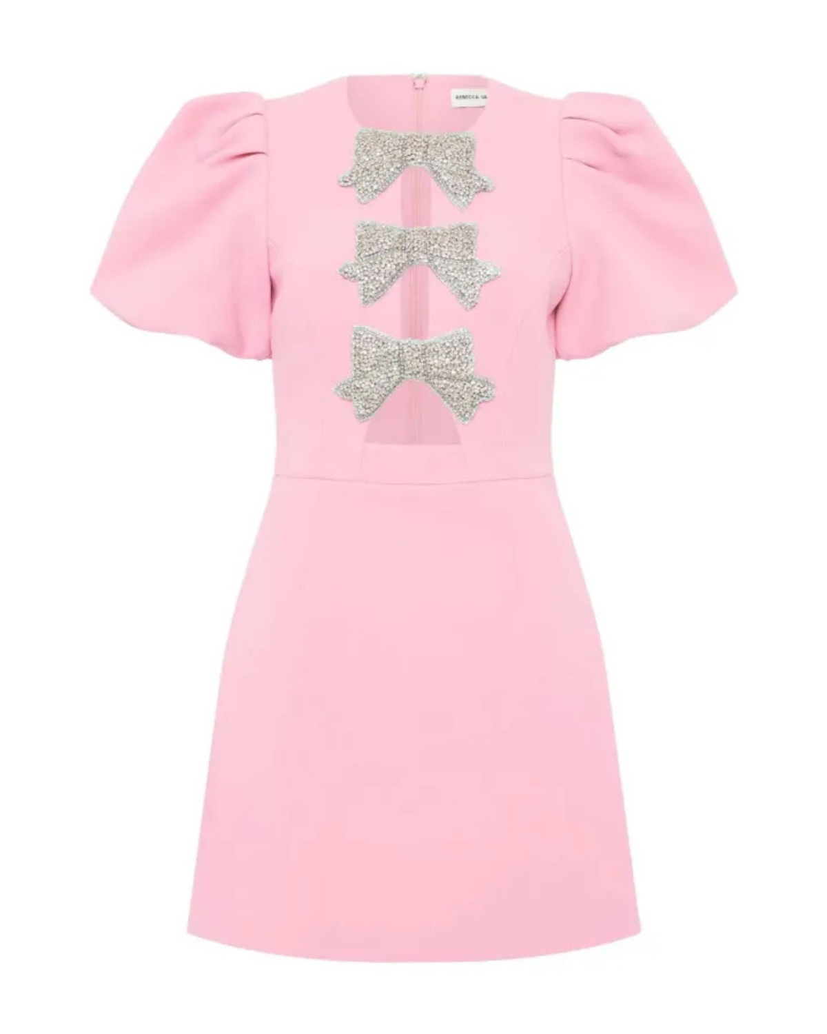 Rebecca Vallance Juliana Puff Sleeve Mini Dress Pink