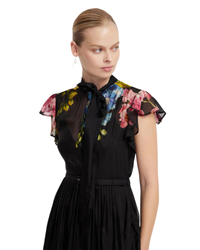 Leo Lin Grace Flutter Sleeve Midi Dress