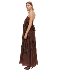 Aje Ophelia Lace Gown Chocolate