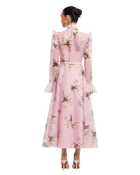 Leo Lin Katrina Butterfly Sleeve Midi Dress
