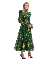 Leo Lin Katrina Butterfly Sleeve Midi Dress