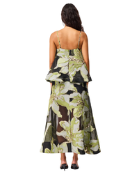 Elliatt Elysia Tiered Gown Black Green Floral