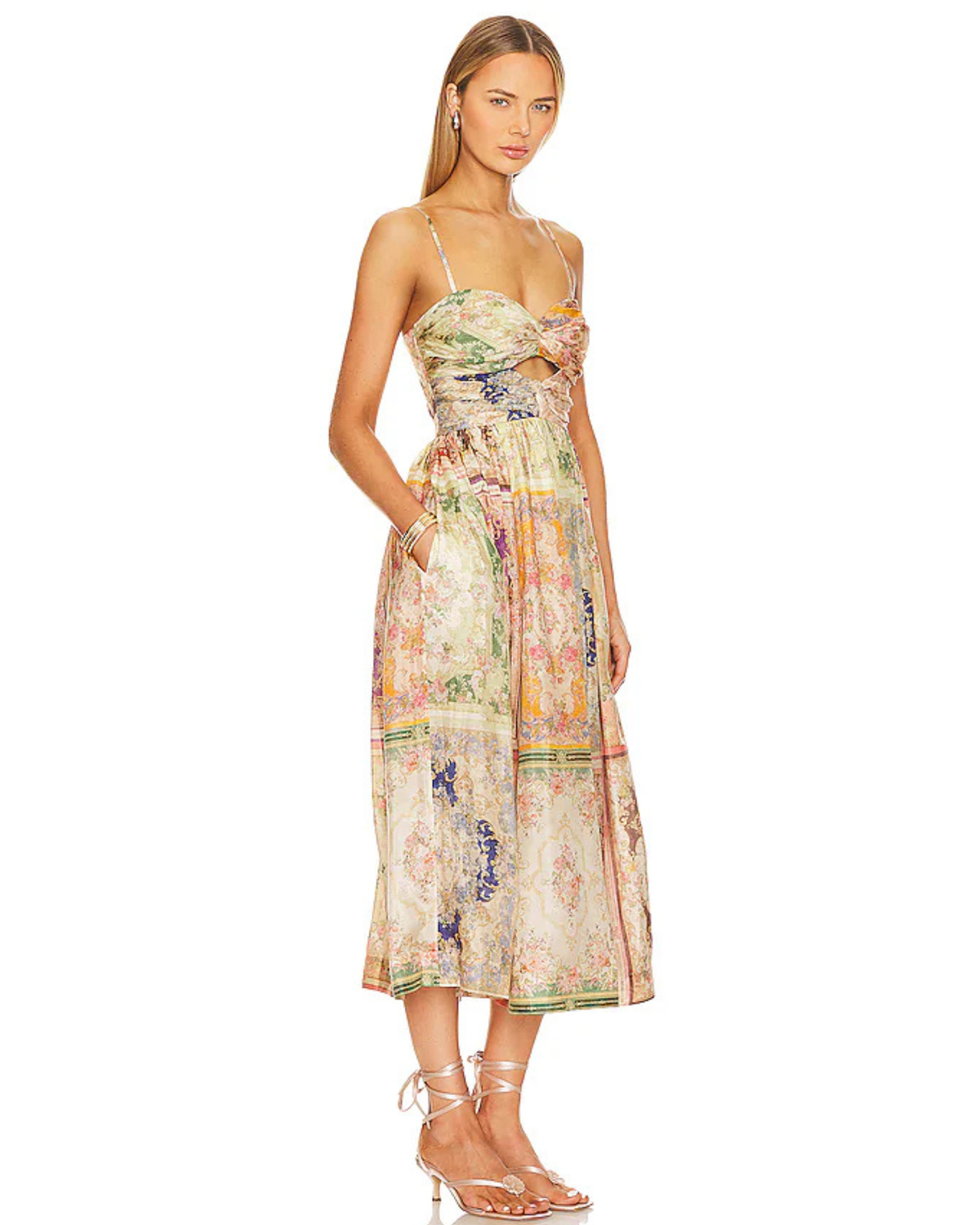 Zimmermann August Tie Front Midi Dress