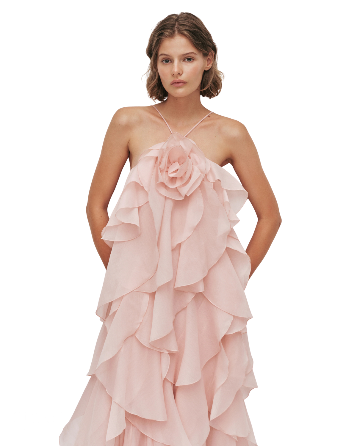 Aje Pandorea Layered Maxi Dress Pastel Pink